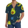 thumbnail image 3 of KLL Avocado in Space Print Men's Shirt Short Sleeve Button Down Summer Cuba Beach Shirts- 3X-Large, 3 of 7