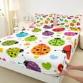 thumbnail image 3 of Castle Fairy Colorful Ladybird Full Size Sheets 4-Piece for Female Men,Cartoon Ladybug Breathable Bed Sheets,Love Heart Print Lightweight Sheet Sets,Luxury Bedroom Decor, 3 of 7