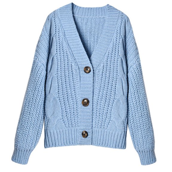 Likimi Womens Knit Cardigan Button Down V Neck Long Sleeve Solid Color Sweater For Women Loose Fit Comfortable Tops Size One Size