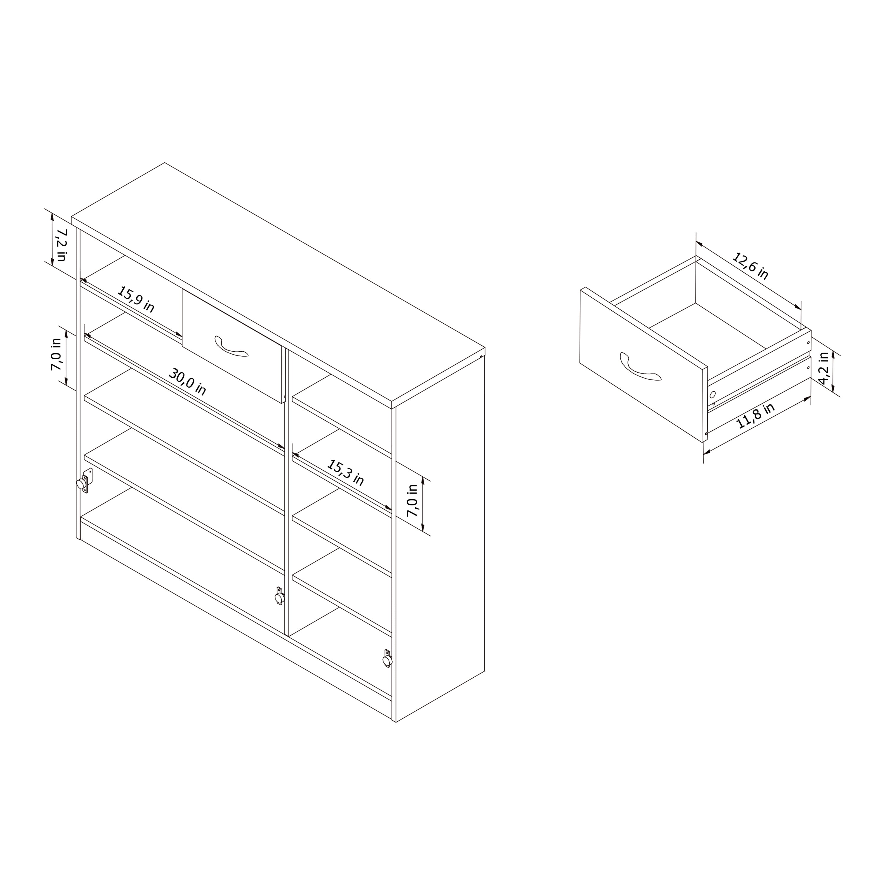 Furniture of America Keri 10-Shelf Wood Espresso Shoe Cabinet for 14 Shoes