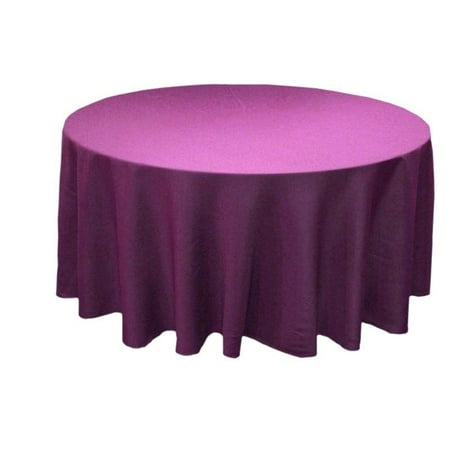 

15 Pack 132 Inch round Polyester Tablecloth 24 COLOR Table Cover Wedding Party (Color: Eggplant Purple)