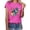 A1-Hot Pink907, variant on XIAONU He's Golfing Letter Print T Shirt for Women Crew Neck Short Sleeve Casual Summer Tee