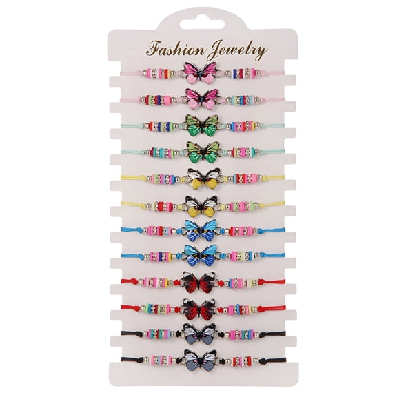 DESIGNICE Butterfly Bracelets Set for Friends Women Girls Beaded Bracelets Disc Stretch Bracelets Layering Colorful Friendship Bracelets Cheer Bulk Boho Summer Beach Jewelry Gift