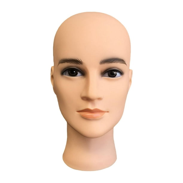 Cabeza de maniquí calva masculina para hacer pelucas, sombrero y gafas, modelo de exhibición, cabeza de cosmetología profesional