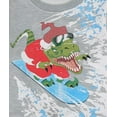 thumbnail image 2 of Jollidays Boys' Snowboarding T-Rex Long Sleeve Crewneck Christmas Sweatshirt, Sizes S-XL, 2 of 2