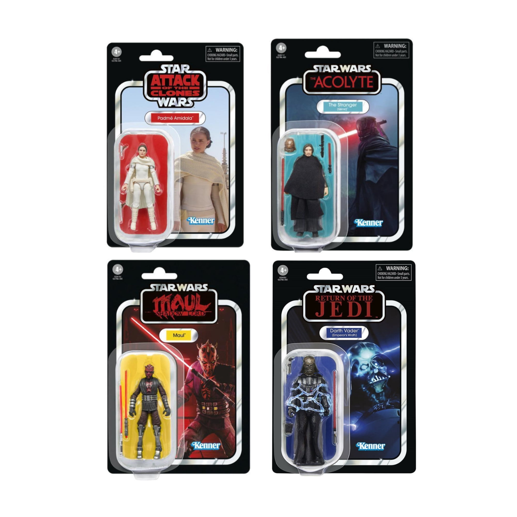 Hasbro Star Wars The Vintage Collection 3.75-Inch Action Figures Bundle (Padmé Amidala, Qimir, Maul and Darth Vader)