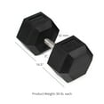 thumbnail image 7 of Titan Fitness 90 LB Pair Free Weights, Black Rubber Coated Hex Dumbbell, Straight Stainless Steel Handle, Strength Training, Full Body Workout, 7 of 7