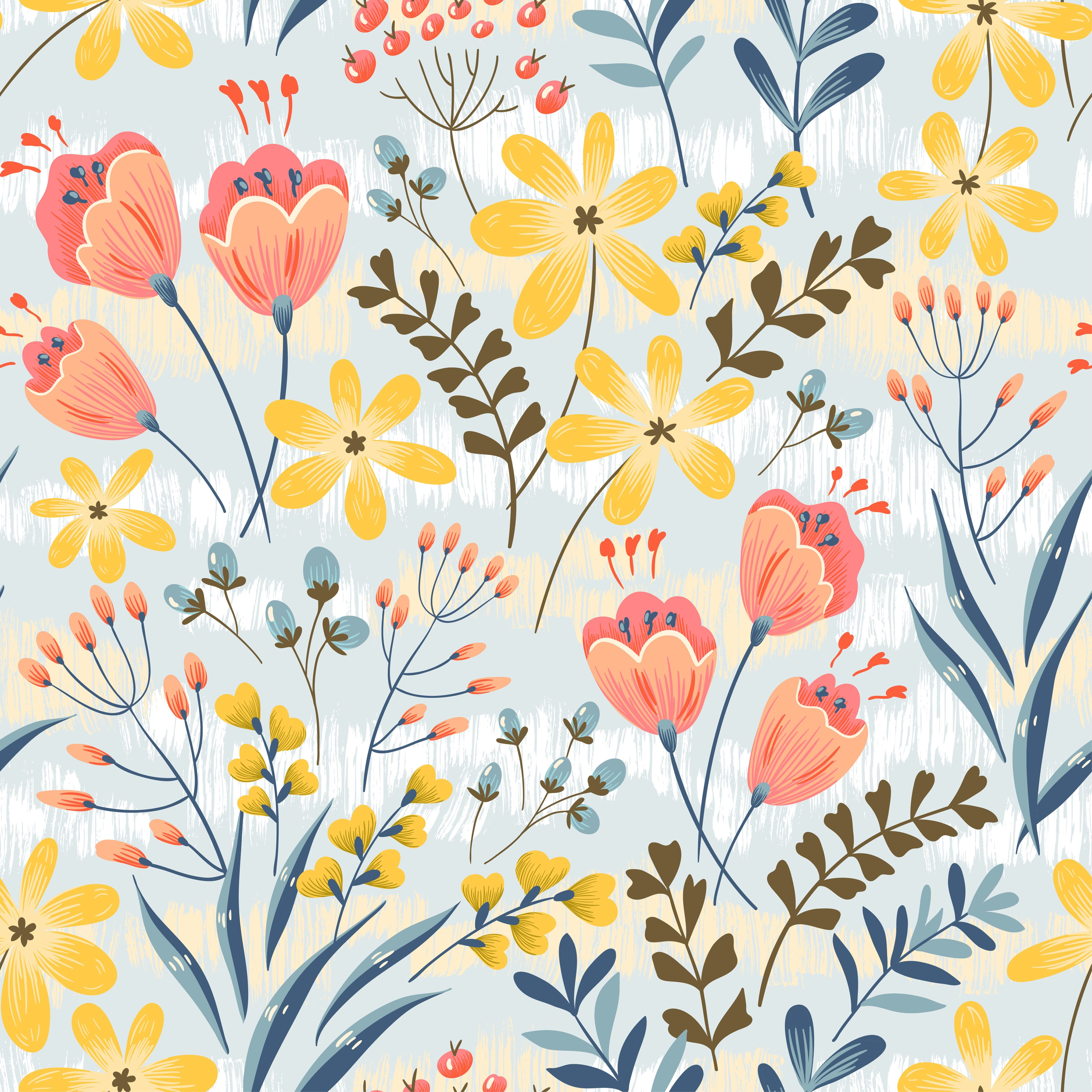 Cute Flowers Pattern Peel and Stick Wallpaper - Walmart.com - Walmart.com