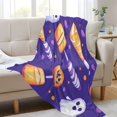 thumbnail image 6 of Festive Halloween Pattern Camping Blankets Bed Throws and Cozy Travel Blanket Fluorescence 70x55in Double Sided, 6 of 8