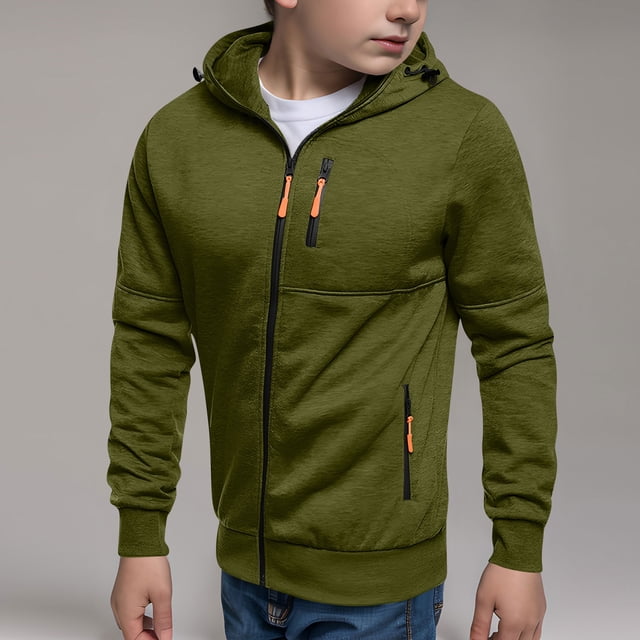 Cowsor Boy's Fleece Hoodie Casual Long Sleeve 1/4 Zipper Pullover Sweatshirts