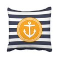 thumbnail image 1 of RYLABLUE Square Throw Pillow Covers Retro Navy And Orange Nautical Stripes And Anchor Round Pillowcases Polyester 18 X 18 Inch With Hidden Zipper Home Sofa Cushion Decorative Pillowcase, 1 of 1