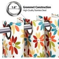thumbnail image 3 of Alishomtll Grommet Curtain Falling Floral Window Drapes for Bedroom Living Room Light Filtering ,63"L x 52"W , Set of 2ï¼Orange, 3 of 10