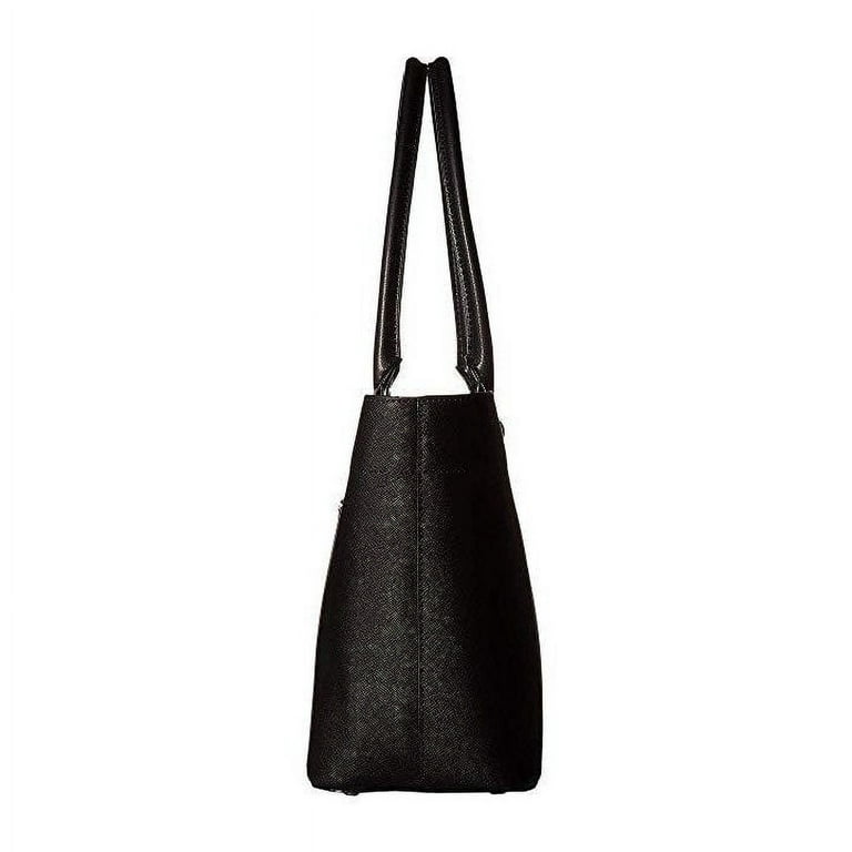 Calvin Klein Saffiano Leather Small Tote Bag in Black