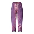 thumbnail image 4 of ICHUANYI Clearance Women Casual Printed High Waist Loose Pocket Straight Long Pants(Purple, XXL) ICHUANYI WER2023080815767, 4 of 4