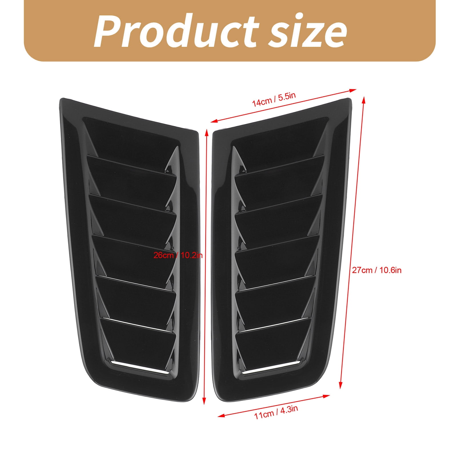 BIBABLYKE Engine Hood Vent Air Flows Cover Optimizes Air Circulation Car Exterior Part For MK2, Enhances Cooling & Performances 2x
