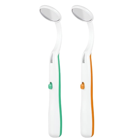 HIBIBUD 2PCS Mouth Mirror with Light, Anti-Fog Mouth Mirror, Inspection LED Mirror for Home