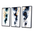 thumbnail image 3 of Designart "Transient Spirit Deep Blue Ink Abstract IV" Abstract Painting Framed Wall Art Set Of 3 - Blue Modern Frame Gallery Set For Office Decor, 3 of 6