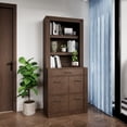 thumbnail image 2 of Imperial Solid Wood Storage Bookcase with File Drawers in Dark Brown, 2 of 3