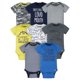 thumbnail image 1 of Onesies Brand Baby Boys' Paquete de 8 Bodis Mix & Match de Manga Corta Gris Dino Recién Nacido, 1 of 1