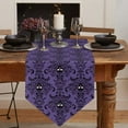 thumbnail image 2 of Cotton Linen Table Runners Halloween Skull Purple Background Kitchen Dining Burlap Table Decoration for Home Party Decor 13 x 70 Inch, 2 of 8
