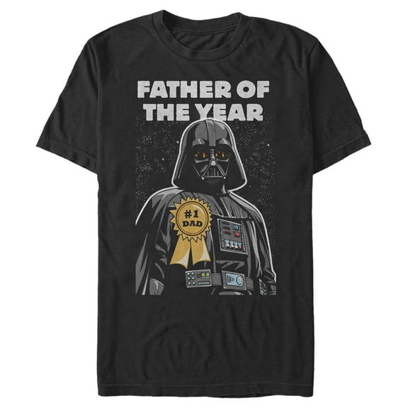 Men's Star Wars Darth Vader Father of the Year Badge Graphic Tee Black 3X Large