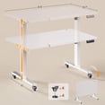 thumbnail image 2 of 31.5" Foldable Electric Standing Desk for Small Space, 180° Tiltable Mobile Rising Computer Desk, Height Adjustable Drawing Desk, Study Writing Table, 2 of 7