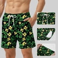 thumbnail image 4 of Lutiedan Mens Swim Trunks Quick Dry Mesh Lining Hawaiian Beach Bathing Suit Elastic Waist Drawstring Breathable Board Shorts with Pockets, 4 of 5