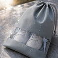 thumbnail image 4 of 5Pcs Gray Travel Shoe Bags with Clear Window, 14.17×9.84 inch S, Non-Woven Drawstring, for Men Women Storage and Luggage, 4 of 5