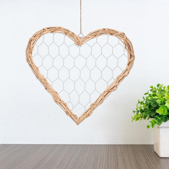 unbranded 1Jgo Soporte Colgante Para Fotos Corazón Tejido En Sauce Beige De Estilo Retro