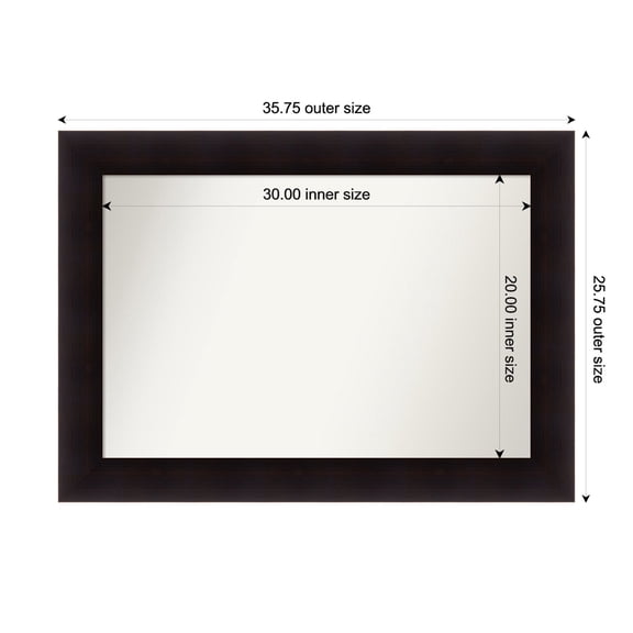 Amanti Art Custom Wall and Bathroom Mirror (25.75 x 35.75 in.), Portico Espresso Frame