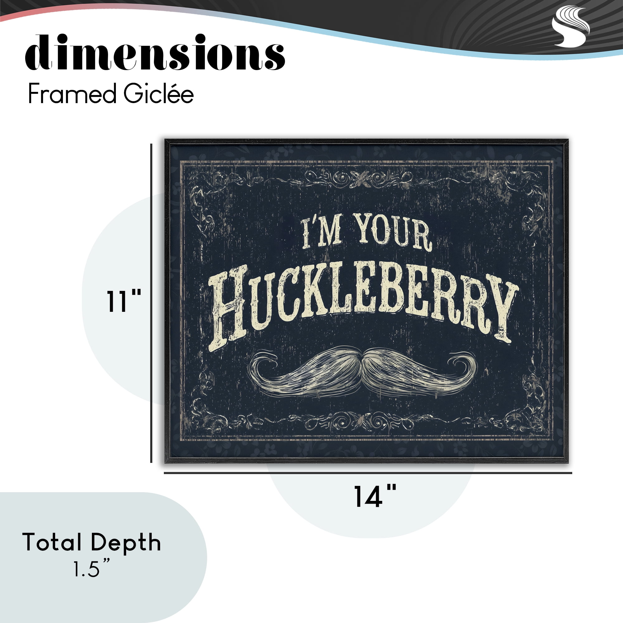 Stupell Industries I'm Your Huckleberry Black Framed Giclee Art, design by Arlington Prints
