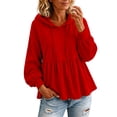 thumbnail image 2 of Certgust Travel Airport Outfits Under $10 Hot Sales Womens Peplum Hoodie Sweatshirt Long Sleeve Casual Pullover Top Cozy Fall Winter Fashion, 2 of 4