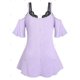 thumbnail image 2 of Conjunto Top Acanalada Hombro Descubierto y Encaje Rosegal  Camisetas tallas grandes, 2 of 5