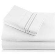 King Size Bamboo Bed Sheet Set Deep Pockets Bamboo Derived Rayon 4 Pieces White