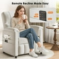 thumbnail image 4 of CHITOOMA Power Recliner Chair for Adults, Electric Recliner with Adjustable Backrest & Footrest, Remote Control, Chenille Fabric, High Back, Thick Cushion for Living Room,Bedroom,Home Theater,White, 4 of 8