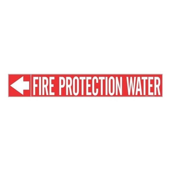 Brady Pipe Marker,Fire Protection Water 20430