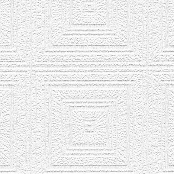 Concord Wallcoverings Paintable Textured Wallpaper Geometric Featuring Embossed Squares, Off White, 21 In x 33 Ft (56 sq. ft), 48927