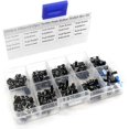 thumbnail image 1 of 10 Value 100 Pcs/Set Micro Tactile Button Switch Black Plastic Momentary Assortment Box Kit 50mA 12VDC, 1 of 1