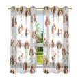 thumbnail image 6 of Yayeee Window Curtains Light Filtering 63"x42" Grommet Panel Pair Home Living Room Decor, Puppies Brown White Pattern, 6 of 7