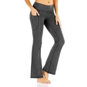 Daopwlkom Womens High Waist Bootcut Yoga Pants Basic/Out Pockets Tummy Control Workout Bootleg Leggings 