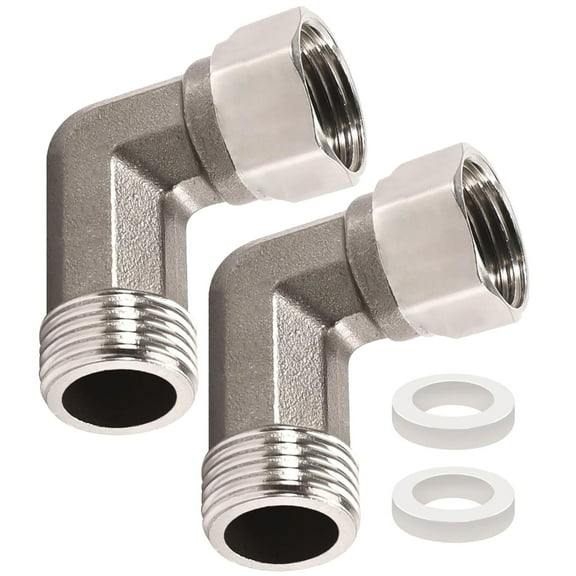 GENEMA 2pcs Stainless Steel 1/2Inch 90 Degree Elbow Fitting Male to Female Thread Convenient for Household Water Pipe Use