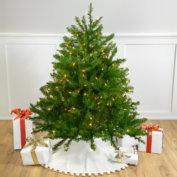 Northlight Pre-Lit Full Northern Pine Artificial Christmas Tree - 4' - Clear Lights