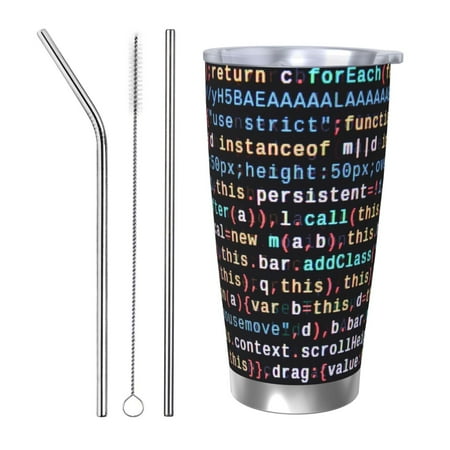 

Vsdgher Function Source Code1 20 Oz Stainless Steel Vacuum Insulated Travel Mug Coffee Cup for Home Office Outdoor Works Great for Ice Drinks and Hot Beverage -Straw Three-piece Set