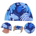 thumbnail image 3 of Gorro de natación de nailon con estampado de algas marinas azul, 1 pieza, 3 of 5