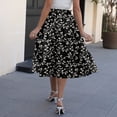 thumbnail image 6 of bbyeadc Maxi Skirts for Women Tiered Elastic High Waisted Flowy Skirt Flowy Swing Drawstring Summer Beach Skirt Trendy Pleated Boho Skirts Women Midi Length, Black L, 6 of 7