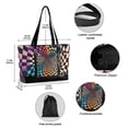 thumbnail image 2 of FORMRS Canvas Laptop Tote Bag for Women with 15.6" Computer Compartments Shoulder Handbag, Beige Wavy Plaid, 2 of 7