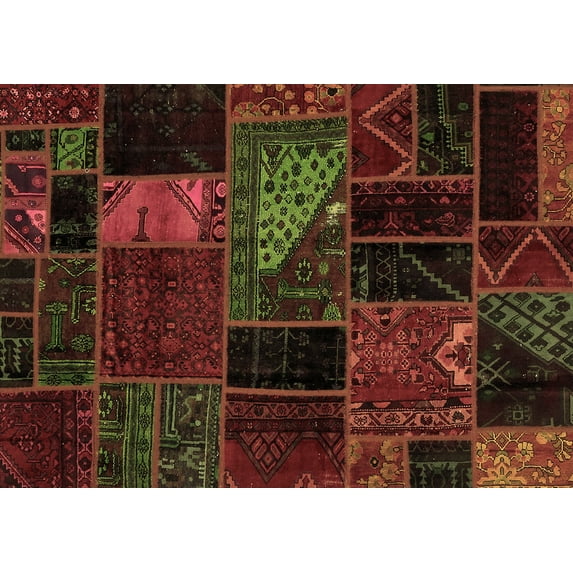 Ahgly Company Indoor Rectangle Oriental Brown Modern Area Rugs, 8' x 12'