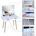 thumbnail image 6 of CRO Decor Maximilien Solid Wood 32'' Wide Vanity Table with Mirror-White, 6 of 15