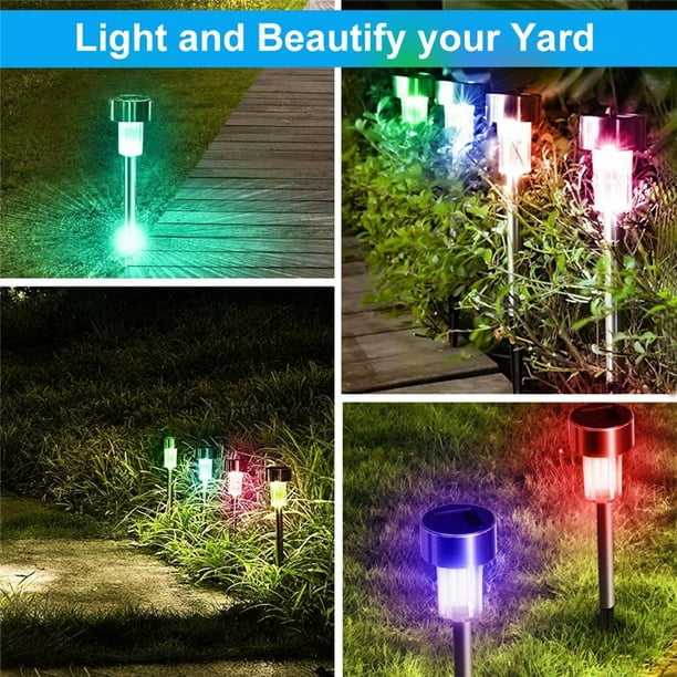 EpicGadget(TM) 5pcs Pack Color Changing (RGB) Stainless Steel Solar Path Lights for Outdoor Landscape Lighting. Solar Pathway Lights for Lawn, Patio, Yard, Walkway, Driveway, and Garden Landscape EpicGadget(TM) 5pcs Pack Color Changing (RGB) Stainless Steel Solar Path Lights for Outdoor Landscape Lighting. Solar Pathway Lights for Lawn, Patio, Yard, Walkway, Driveway, and Garden Landscape