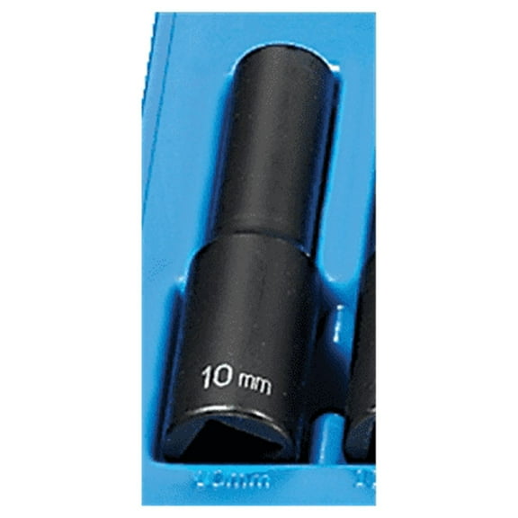 Grey Pneumatic 1/2" Drive x 10mm Deep - 12 Point Socket